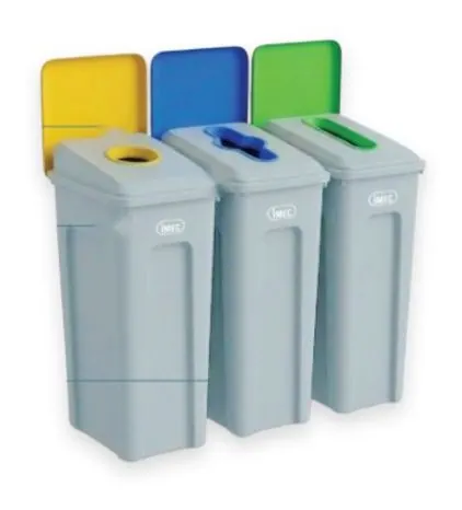 iMEC RB80 Recycling Bin Station – Recycling bin station - yellow, blue and green 80 L bins