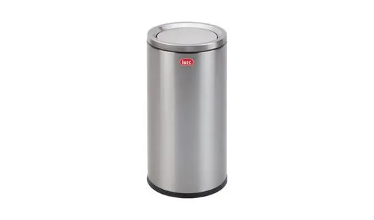SR1529F Stainless Steel Round Bin with Flip Top – Recycle bins