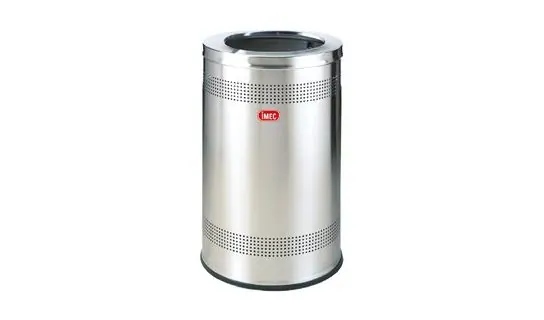 SR1933OT Stainless Steel Punched Round Bin with Open Top – Indoor & pedal bins