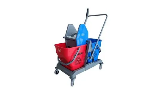 TMP25 / 25 PLUS Double Mop Bucket c/w Down Press Wringer – Mops & cloths