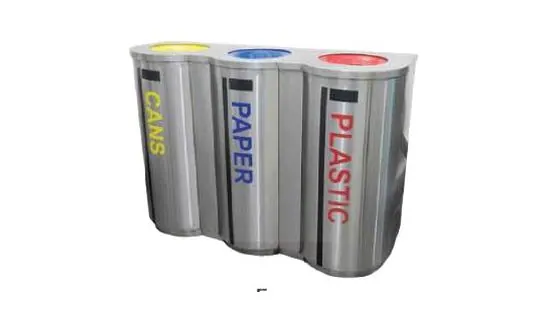 RECYCLE-180/3 Stainless / Powder-coated Recycle Bin – LEADER Stainless / Powder-coated Recycle Bin