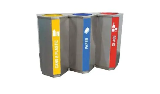 RECYCLE-181/3 Stainless / Powder-coated Recycle Bin – LEADER Stainless / Powder-coated Recycle Bin