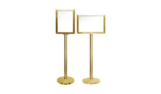 Gold Coated A3 Display Stand – Signs, queue & sign stands
