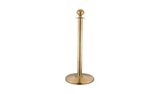 Gold Coated Velvet Rope Q-up Stand (Round Head) – Signs, queue & sign stands