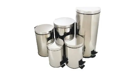 SS pedal bins round/square/rectangular – SS pedal bins round/square/rectangular; soft-close notes