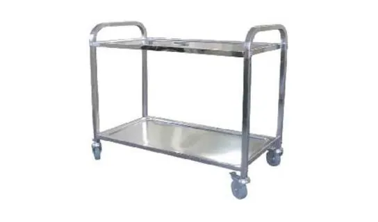 Stainless Steel 2 Tiers Restaurant Trolley – Laundry & housekeeping trolleys
