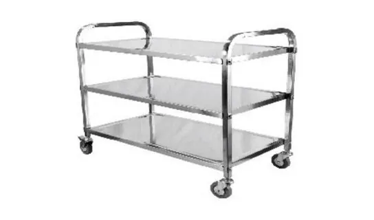 Stainless Steel 3 Tiers Restaurant Trolley – Laundry & housekeeping trolleys